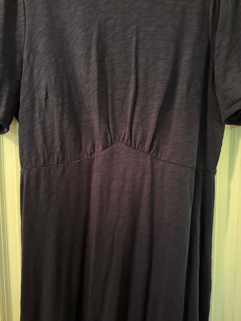 Boden Mock Neck Empire Waist Short Sleeve Mini Dress, Navy, 10R - Picture 2 of 6